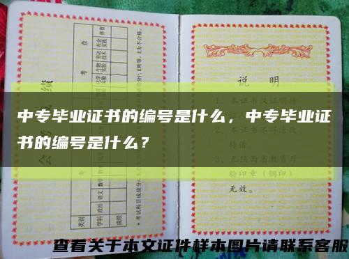 中专毕业证书的编号是什么，中专毕业证书的编号是什么？缩略图