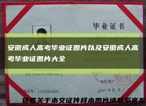 安徽成人高考毕业证图片以及安徽成人高考毕业证图片大全缩略图