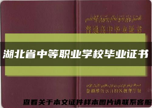 湖北省中等职业学校毕业证书缩略图