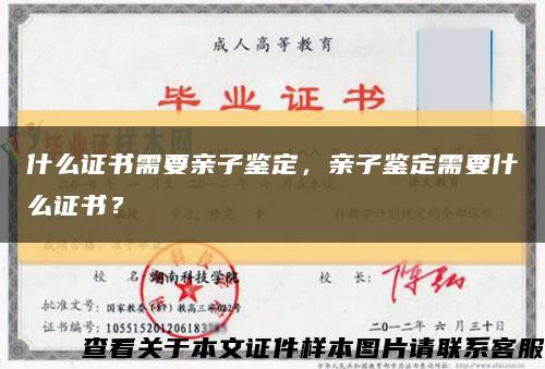 什么证书需要亲子鉴定，亲子鉴定需要什么证书？缩略图