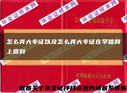 怎么弄大专证以及怎么弄大专证在学信网上查到缩略图
