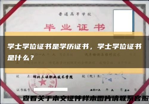学士学位证书是学历证书，学士学位证书是什么？缩略图