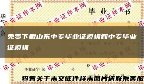 免费下载山东中专毕业证模板和中专毕业证模板缩略图