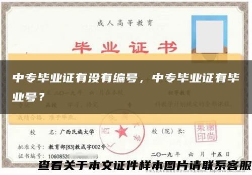 中专毕业证有没有编号，中专毕业证有毕业号？缩略图