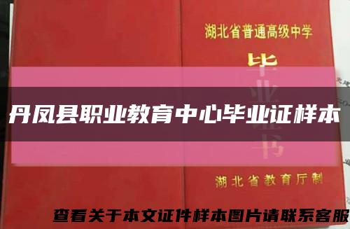 丹凤县职业教育中心毕业证样本缩略图