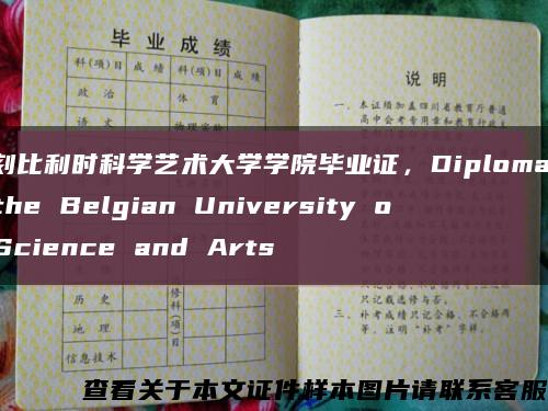 复刻比利时科学艺术大学学院毕业证，Diploma of the Belgian University of Science and Arts缩略图