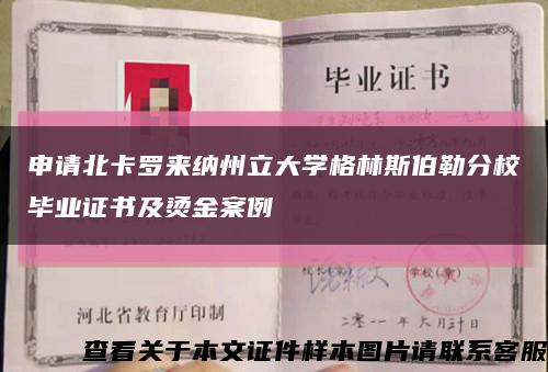 申请北卡罗来纳州立大学格林斯伯勒分校毕业证书及烫金案例缩略图