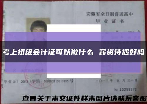 考上初级会计证可以做什么 薪资待遇好吗缩略图