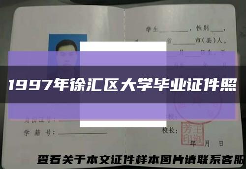 1997年徐汇区大学毕业证件照缩略图