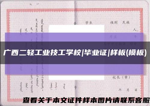 广西二轻工业技工学校|毕业证|样板(模板)缩略图