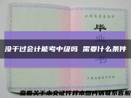 没干过会计能考中级吗 需要什么条件缩略图