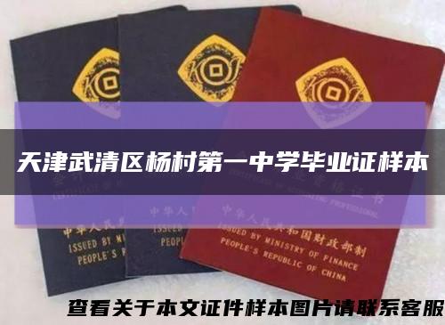 天津武清区杨村第一中学毕业证样本缩略图