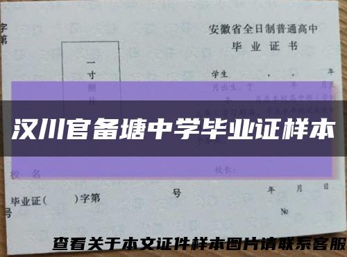 汉川官备塘中学毕业证样本缩略图