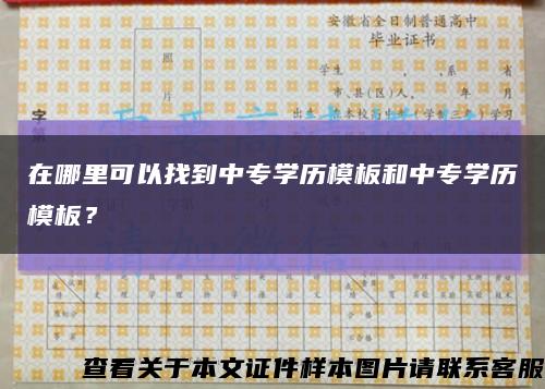 在哪里可以找到中专学历模板和中专学历模板？缩略图