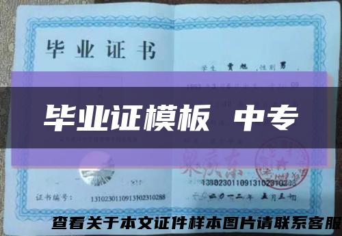 毕业证模板 中专缩略图