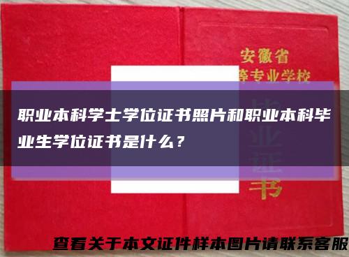 职业本科学士学位证书照片和职业本科毕业生学位证书是什么？缩略图