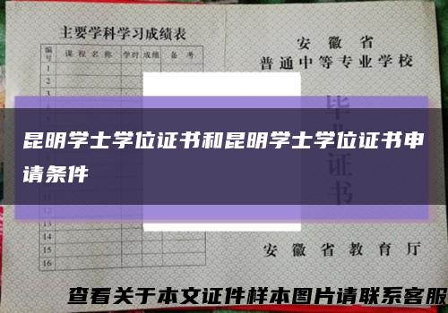 昆明学士学位证书和昆明学士学位证书申请条件缩略图
