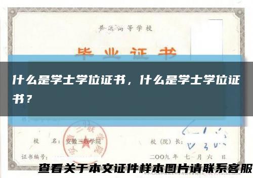 什么是学士学位证书，什么是学士学位证书？缩略图