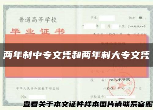 两年制中专文凭和两年制大专文凭缩略图