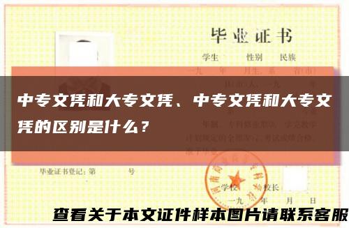 中专文凭和大专文凭、中专文凭和大专文凭的区别是什么？缩略图