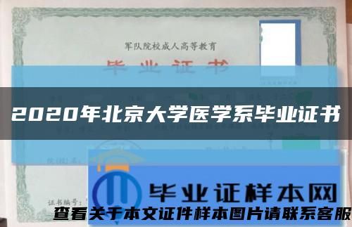 2020年北京大学医学系毕业证书缩略图