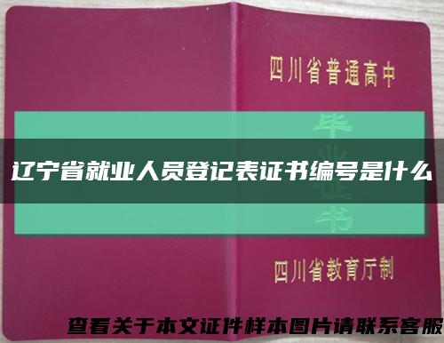 辽宁省就业人员登记表证书编号是什么缩略图