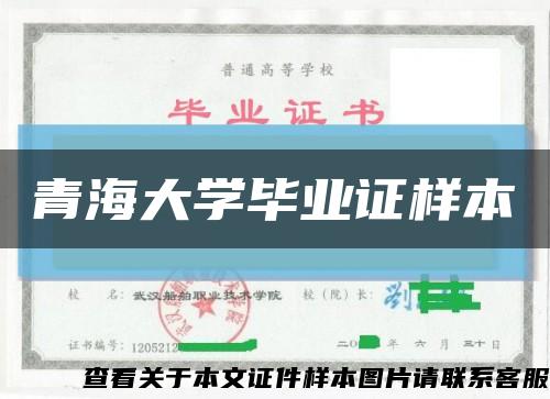 青海大学毕业证样本缩略图