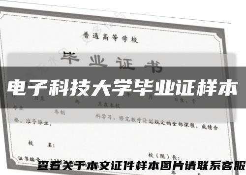 电子科技大学毕业证样本缩略图