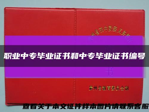 职业中专毕业证书和中专毕业证书编号缩略图