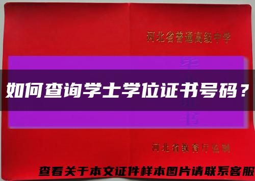 如何查询学士学位证书号码？缩略图
