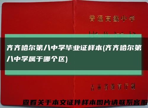 齐齐哈尔第八中学毕业证样本(齐齐哈尔第八中学属于哪个区)缩略图