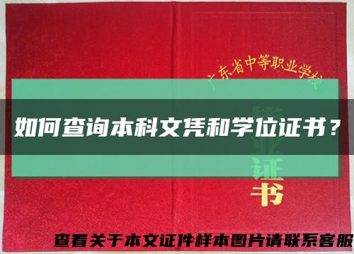 如何查询本科文凭和学位证书？缩略图