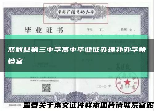 慈利县第三中学高中毕业证办理补办学籍档案缩略图