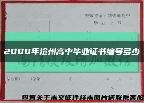 2000年沧州高中毕业证书编号多少缩略图