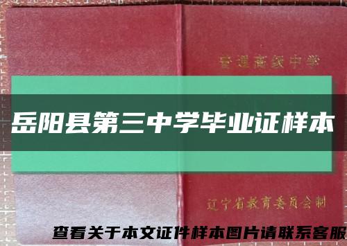 岳阳县第三中学毕业证样本缩略图