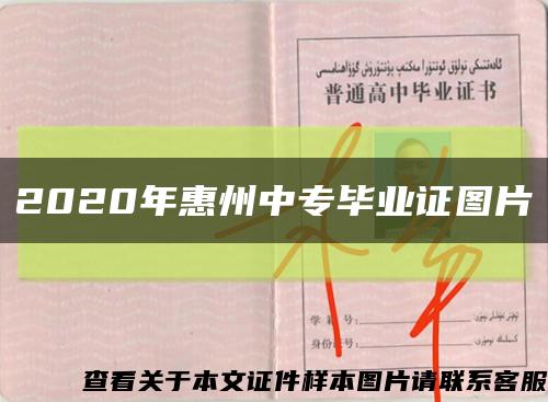 2020年惠州中专毕业证图片缩略图