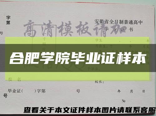 合肥学院毕业证样本缩略图