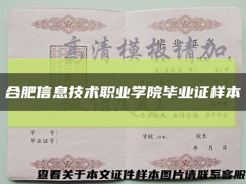 合肥信息技术职业学院毕业证样本缩略图