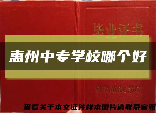 惠州中专学校哪个好缩略图