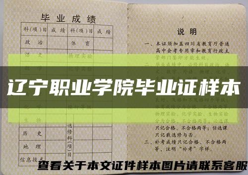 辽宁职业学院毕业证样本缩略图