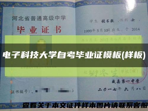 电子科技大学自考毕业证模板(样板)缩略图