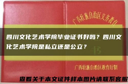四川文化艺术学院毕业证书好吗？四川文化艺术学院是私立还是公立？缩略图