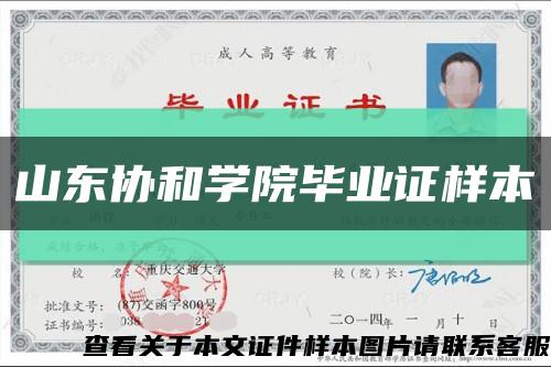 山东协和学院毕业证样本缩略图