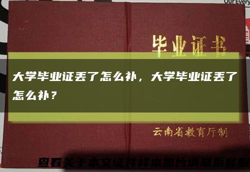 大学毕业证丢了怎么补，大学毕业证丢了怎么补？缩略图