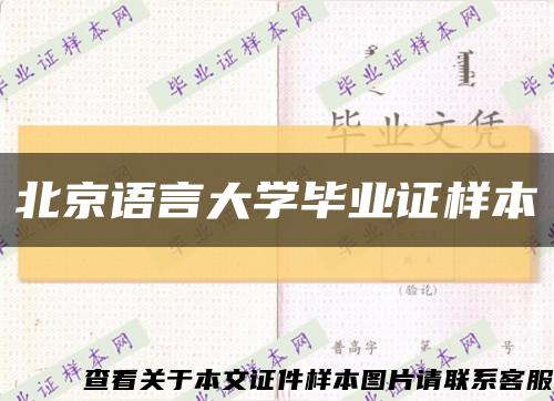 北京语言大学毕业证样本缩略图