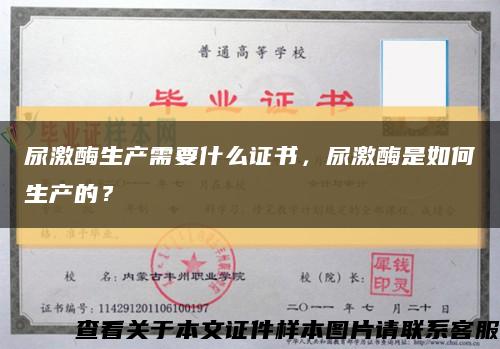 尿激酶生产需要什么证书，尿激酶是如何生产的？缩略图