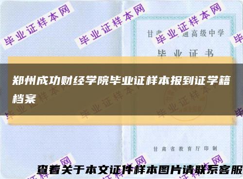 郑州成功财经学院毕业证样本报到证学籍档案缩略图