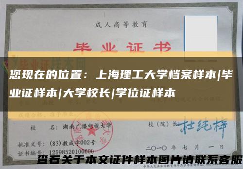 您现在的位置：上海理工大学档案样本|毕业证样本|大学校长|学位证样本缩略图