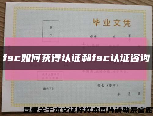 fsc如何获得认证和fsc认证咨询缩略图