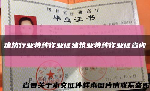建筑行业特种作业证建筑业特种作业证查询缩略图